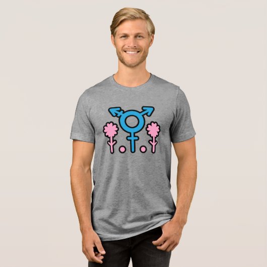 Bloeiend Trans Pride Symbool T-shirt (Voorkant volledig)