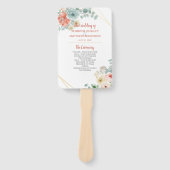 Bloeiende Abrikoos Floral Geometrisch Lijst Bruilo Handwaaier (Voorkant)