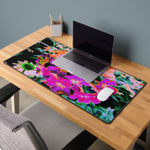 Bloeiende Abstracte Magenta en Oranje Bloem Bureaumat
