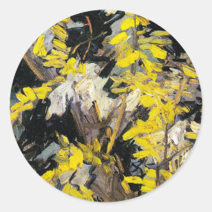 Bloeiende acaciatakken (1890) Vincent Van Gogh Ronde Sticker