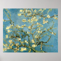 Bloeiende amandelboom Post-Impressionistisch Poste