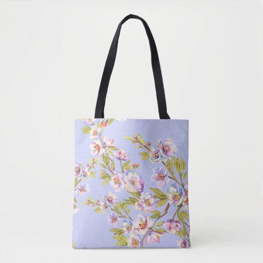 Bloeiende Apple Cherry Waterverf Pattern Draagtas (Voorkant)