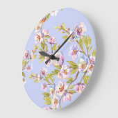 Bloeiende Apple Cherry Waterverf Pattern Grote Klok (Hoek)