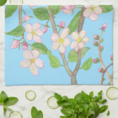 Bloeiende Apple Tree Branch Sky Blue Theedoek (Gevouwen)
