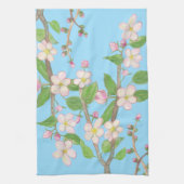 Bloeiende Apple Tree Branch Sky Blue Theedoek (Verticaal)