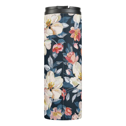 Bloeiende Apple Tree Elegance Patroon Thermosbeker (Achterkant)