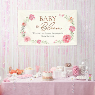 Bloeiende Baby Bloem Meisje Baby Shower Spandoek