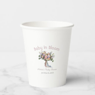 bloeiende baby bloemen boeket baby shower retro ro papieren bekers