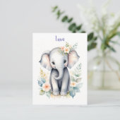Bloeiende Baby-olifant Briefkaart (Staand voorkant)