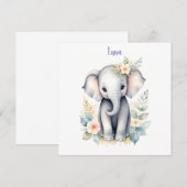 Bloeiende Baby Olifant Kaart (Voorkant / Achterkant)