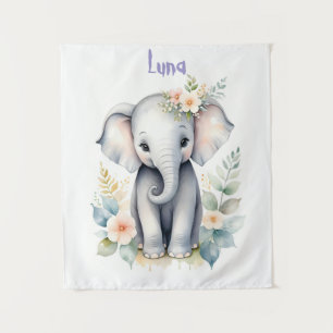 Bloeiende Baby Olifant Wandkleed