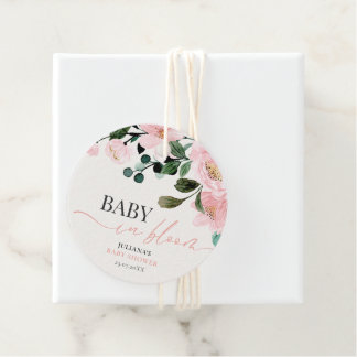 Bloeiende Baby Shower Bedankjes Labels