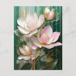 Bloeiende behang Japanse Magnolia Art Briefkaart