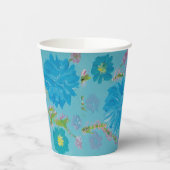 Bloeiende Blauwe Bloemen Papieren Bekers (Links)