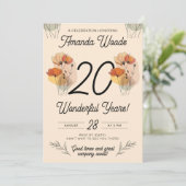 Bloeiende Bloemen 20e Verjaardag Viering Kaart (Staand voorkant)