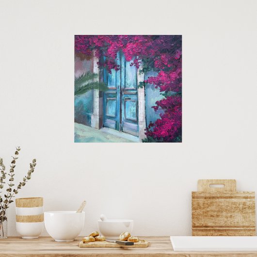 Bloeiende Bloemen Canvas Art Poster (Keuken)