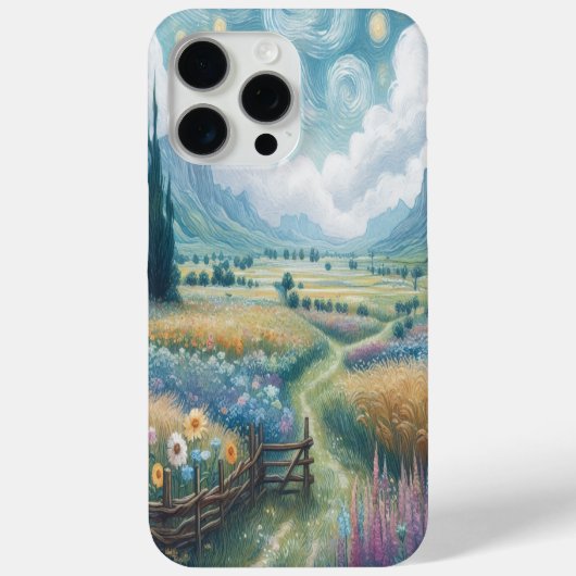 Bloeiende bloemen en bergen Case-Mate iPhone case (Achterkant)