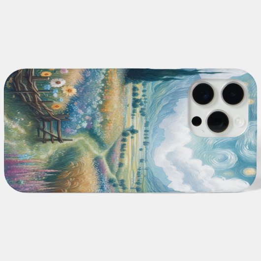 Bloeiende bloemen en bergen Case-Mate iPhone case (Achterkant (horizontaal))