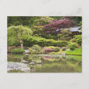 Bloeiende bloemen in de Japanse Tuin, Briefkaart
