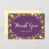Bloeiende Bloemen Lijst Rustieke Tuin Bruiloft Bedankkaart (Voorkant / Achterkant)