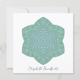 Bloeiende Bloemen Note Kaart in Turquoise Groen