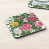 bloeiende bloemen, Rozen van de lentuin Bier Onderzetter (Linkerzijde)