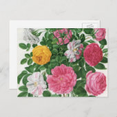 bloeiende bloemen, Rozen van de lentuin Briefkaart (Voorkant / Achterkant)