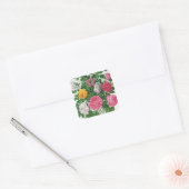  bloeiende bloemen, Rozen van de lentuin Vierkante Sticker (Envelop)