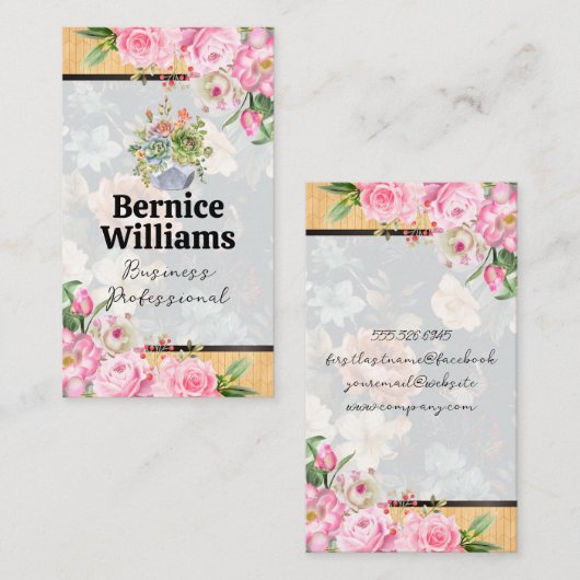 Bloeiende Bloemen Visitekaartje (Voorkant / Achterkant)