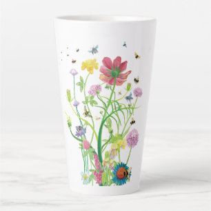 Bloeiende Bloemen voor Wilde Bijen en Hommels Latte Mok