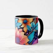 Bloeiende bloemenstraling mok (Voorkant rechts)