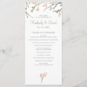 Bloeiende Blush Bloemen Bruiloft Programma's (Voorkant)
