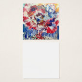 Bloeiende boom abstract rood wit blauw geel vierkante visitekaartjes (Voorkant /achterkant)