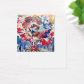 Bloeiende boom abstract rood wit blauw geel vierkante visitekaartjes (Bureau)