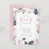 Bloeiende botanische blush bloemenbruiloft RSVP (Voorkant / Achterkant)