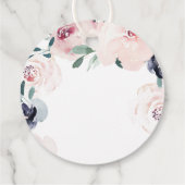 Bloeiende botanische roze met liefde en bedankt bedankjes labels (Achterkant)