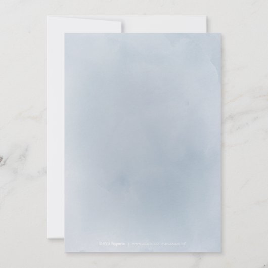 Bloeiende botanische stoffige blauwe repetitiedine kaart (Achterkant)