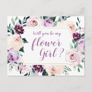 Bloeiende botanische Wil je mijn bloemenmeisje zij Kaart