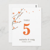 Bloeiende Branches Trouwtafel Nummer Kaart (Voorkant / Achterkant)