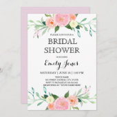 Bloeiende bruids douche uitnodiging (Voorkant / Achterkant)