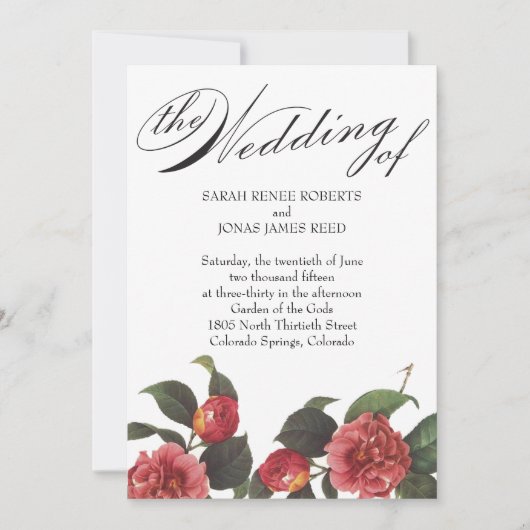 Bloeiende bruiloft uitnodiging (Voorkant)