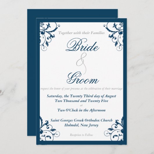 Bloeiende bruiloft uitnodiging (Voorkant / Achterkant)