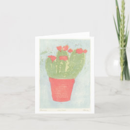 Bloeiende Cactus Japans Woodblock Print Kaart