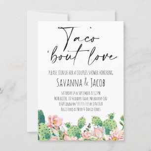 Bloeiende Cactus Taco 'bout Love Couples Shower Kaart