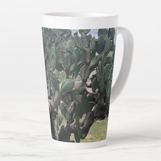 Bloeiende Cactus Tall Latte Mok (Rechterhoek)