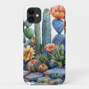 Bloeiende cactussen en vetplanten iPhone 11 hoesje