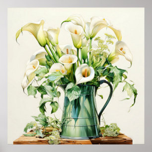  bloeiende Calla Lily Flowers Poster