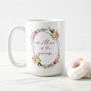 Bloeiende Chic Mint & Blush Moeder van de Bruidego Koffiemok