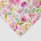 Bloeiende Chic Mint & Blush Roze Waterverf Bruilof Tissuepapier (Detail)