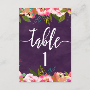 Bloeiende Chic Trouwtafel Nummer Zitplaatskaart Kaart